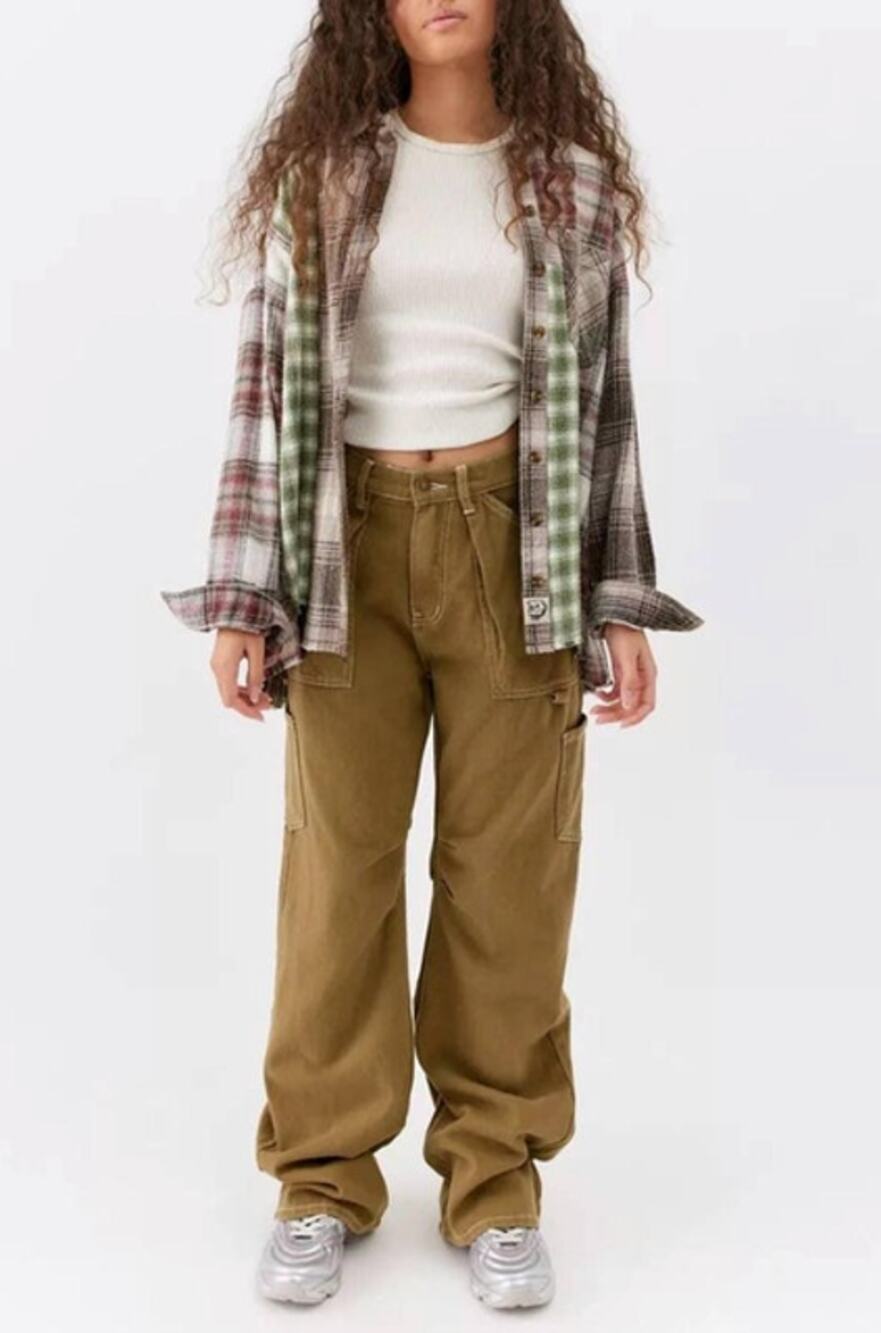 Lioness Miami Vice Baggy Wide Leg Cargo Carpenter Jeans Pants CROPPED Sz S y2k